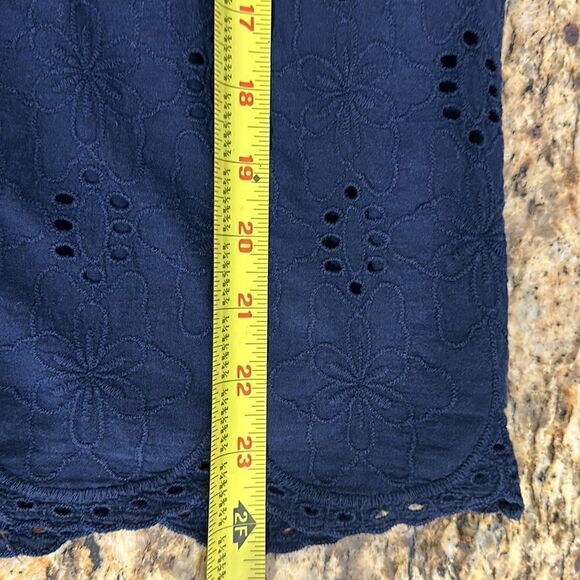 Knox Rose Navy Blue Sleeveless Eyelet Top - Picture 8 of 8